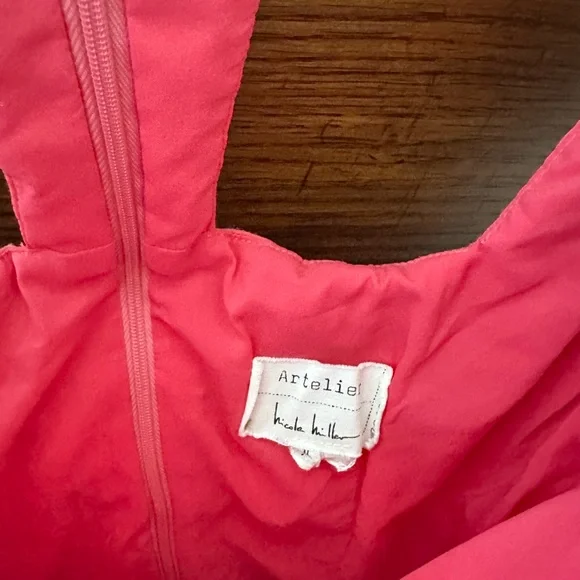 Nicole Miller Artelier Elegant Coral Stretchy  Mini Dress size 8 - Picture 3 of 10